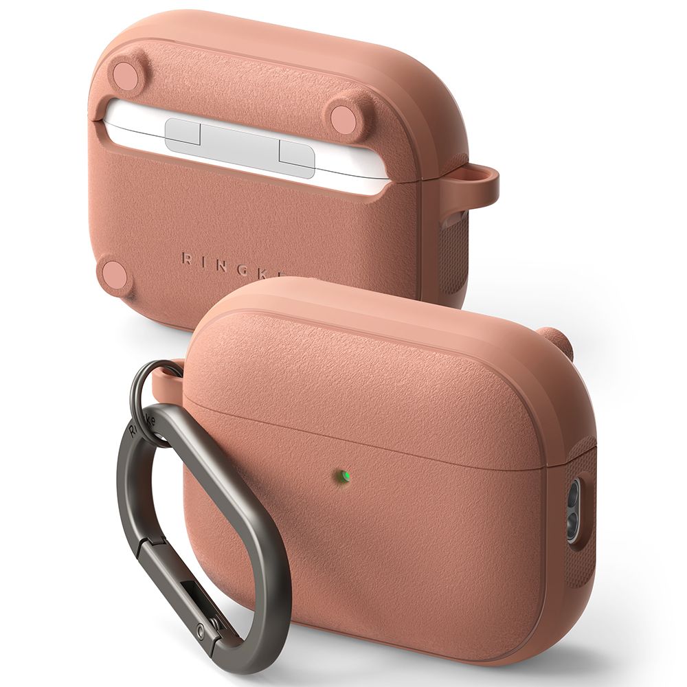AirPods Pro 3 tartó - RINGKE ONYX MAGNETIC MAGSAFE - púder pink tok, karabinerrel