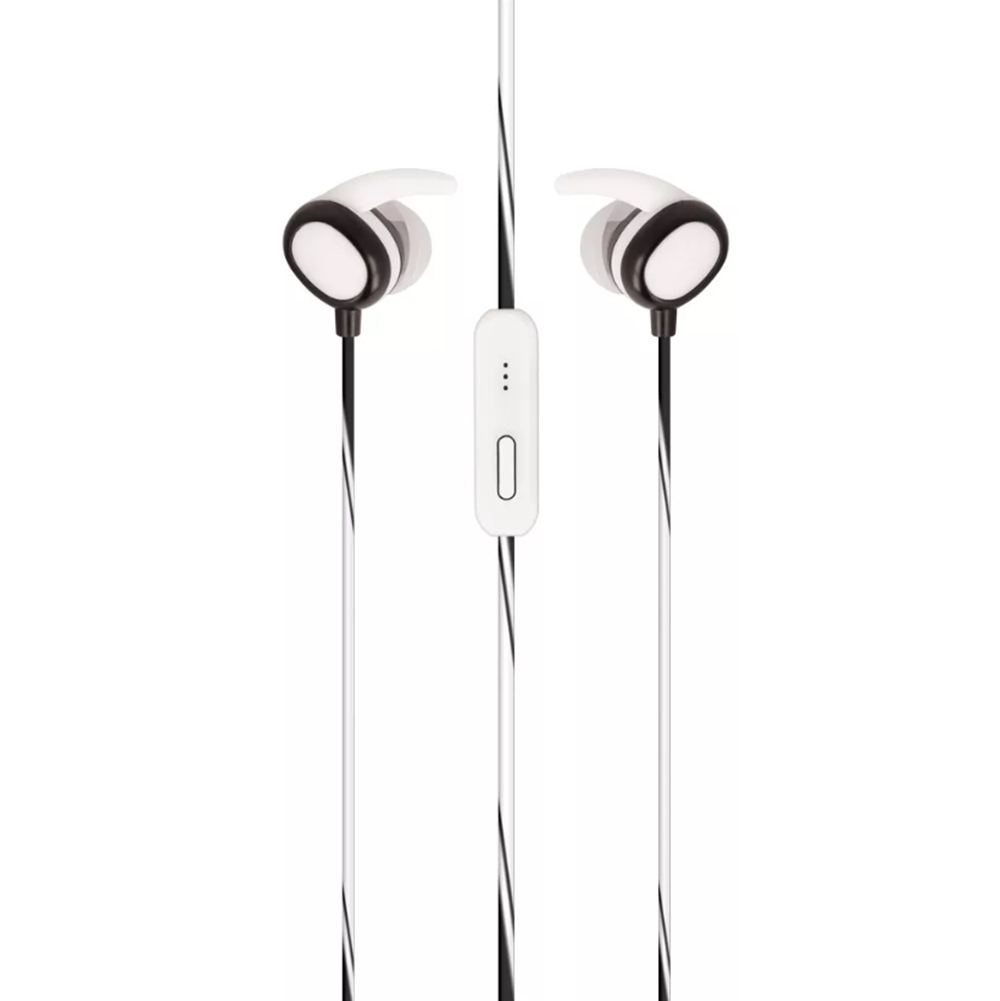 Setty - stereo fehér/fekete vezetékes sport headset - audio (jack) csatlakozóval