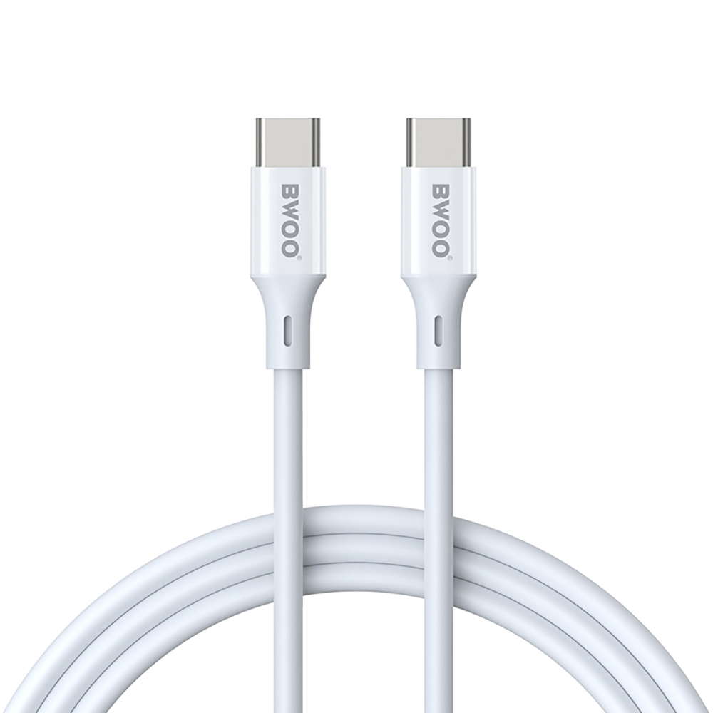 Kábel BWOO X282 CC - Type-C / Type-C (USB-C) fehér kábel 1m, 65W ﻿