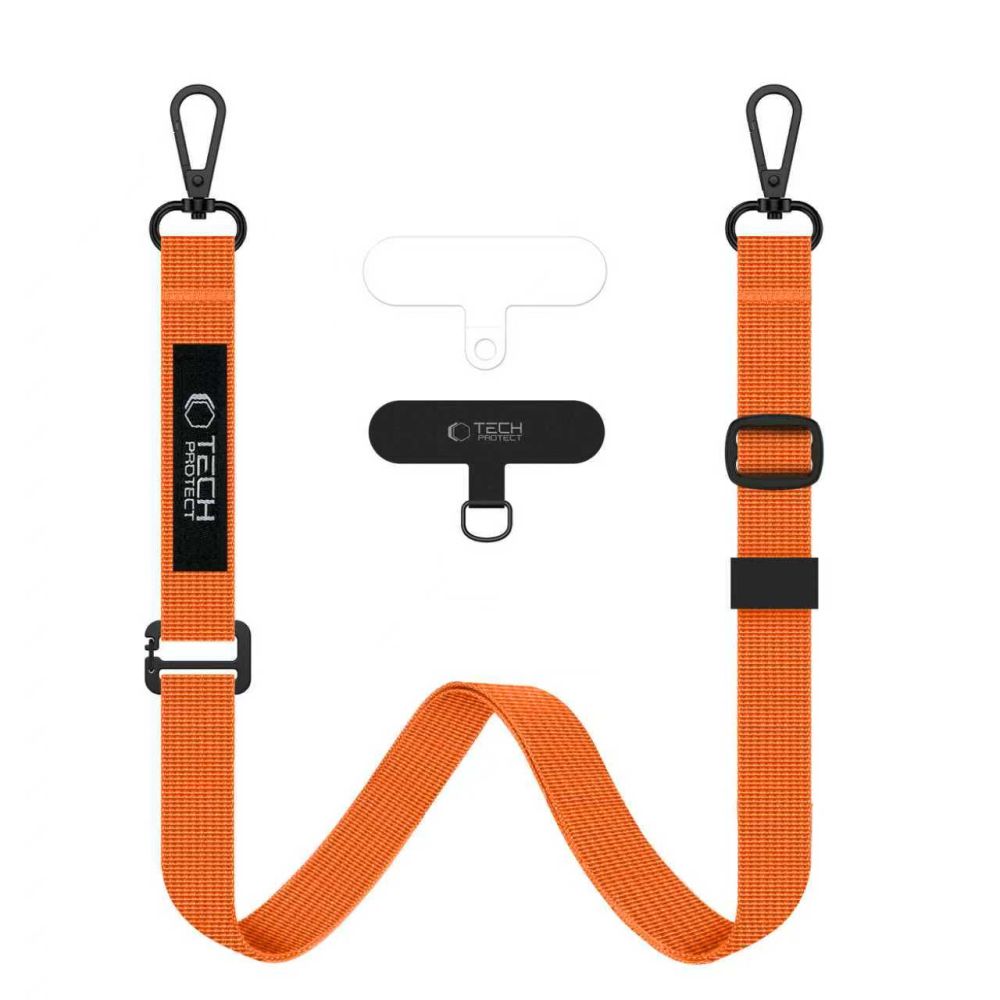 Telefontok Tech-Protect C6S Crossbody - univerzális tokba helyezhető nyak- és csuklópánt - narancssárga