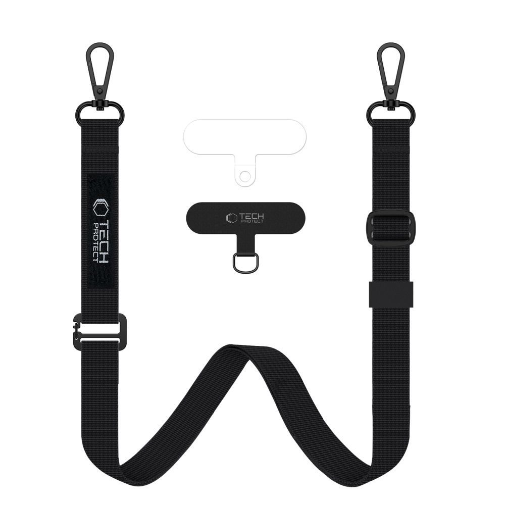 Telefontok Tech-Protect C6S Crossbody - univerzális tokba helyezhető nyak- és csuklópánt - fekete