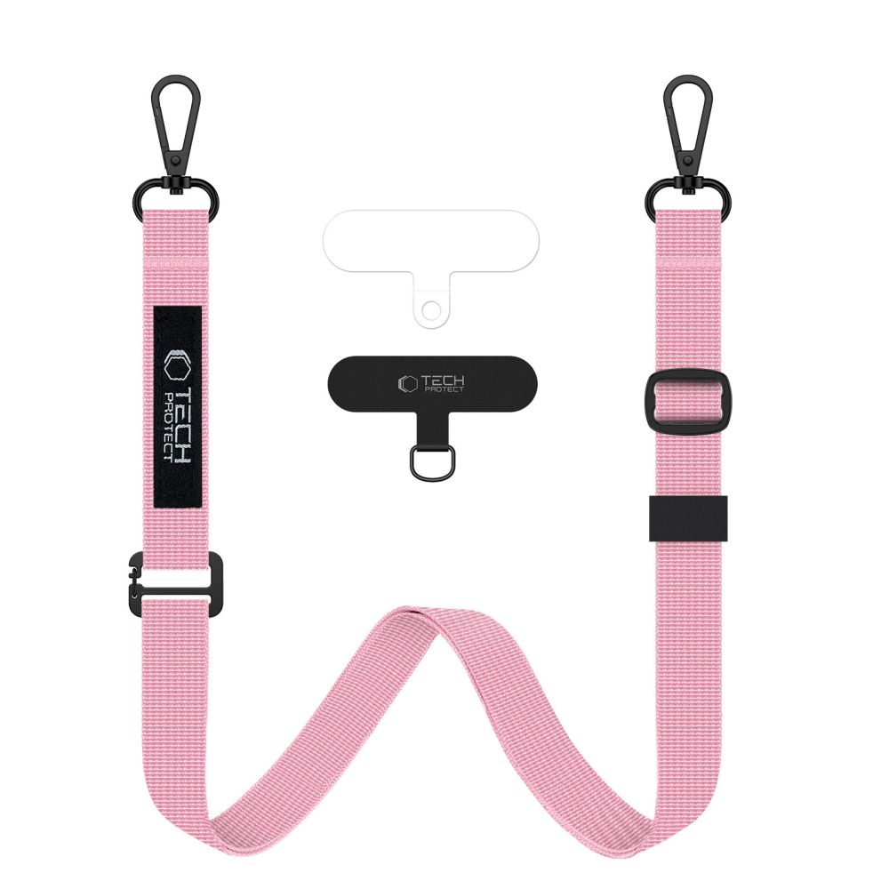 Telefontok Tech-Protect C6S Crossbody - univerzális tokba helyezhető nyak- és csuklópánt - pink
