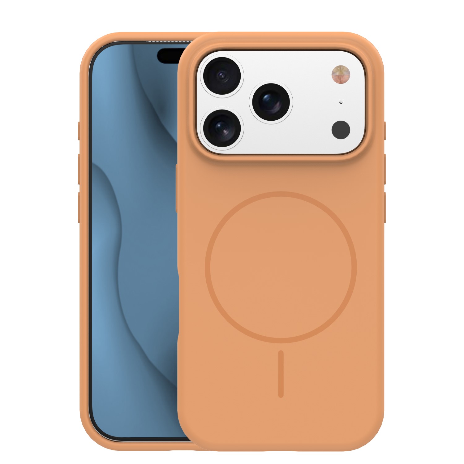 Telefontok iPhone 17 Pro - Thin Mag - MagSafe kompatibilis narancssárga szilikon hátlap tok