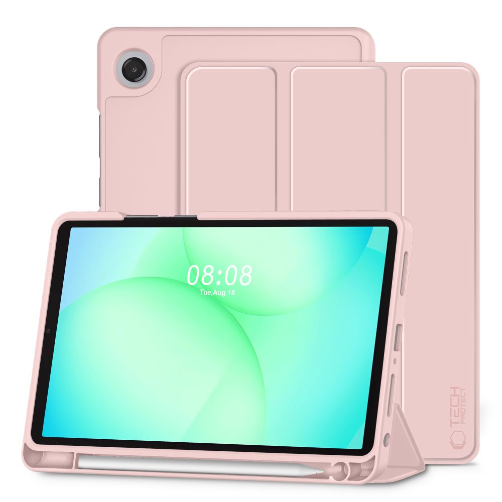 Tablettok  Samsung Galaxy Tab A11+ Plus (SM-X310, SM-X315, SM-X236) - pink smart case tablet tok, ceruza tartóval
