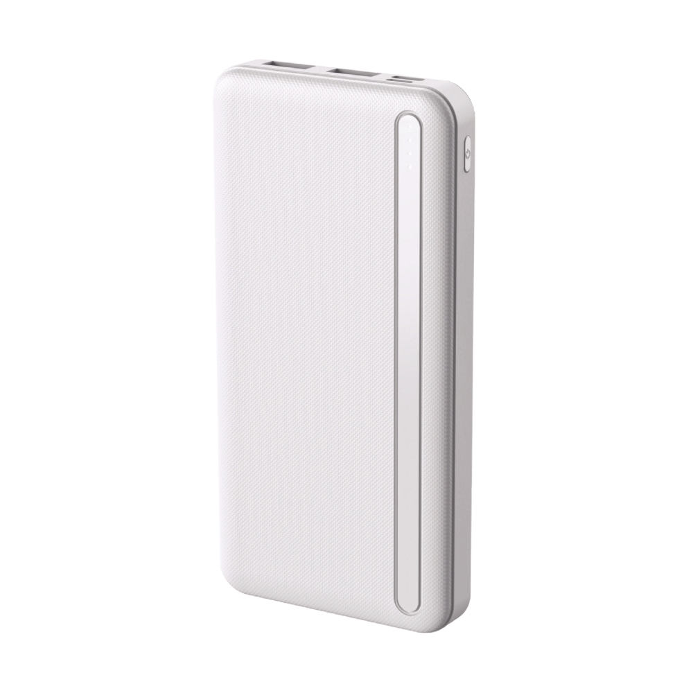 Powerbank Setty PB1-100 - 2XUSB / Type-C / MicroUSB portos fehér power bank, 10000 mAh, LED kijelzővel