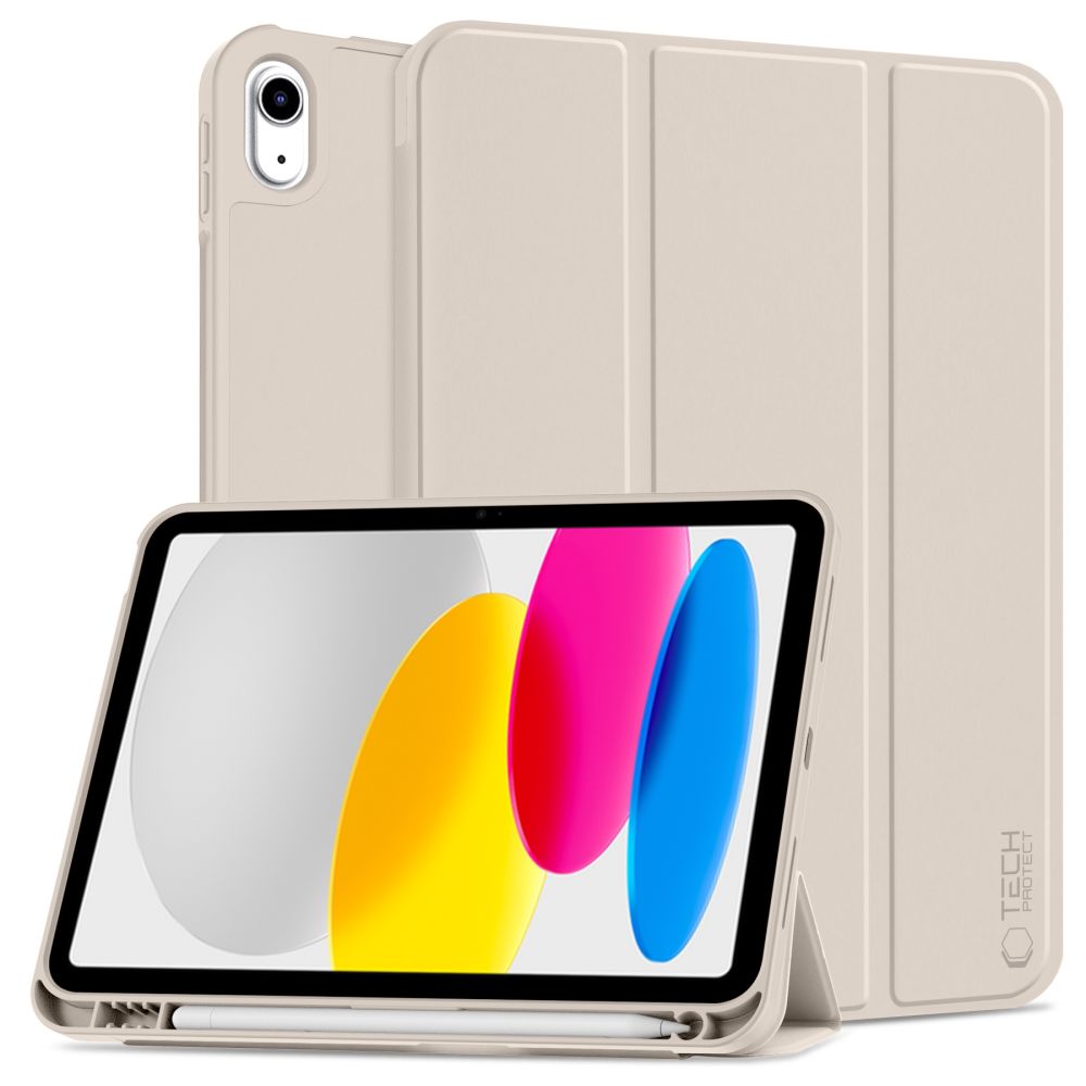 Tablettok iPad 2025 11 coll (iPad 11) - homokszínű smart case, ceruza tartóval