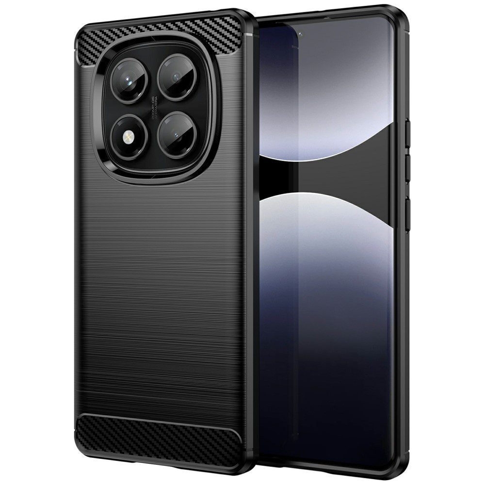 Telefontok  Xiaomi Redmi Note 14 Pro 5G - Carbon Fiber fekete szilikon hátlap tok