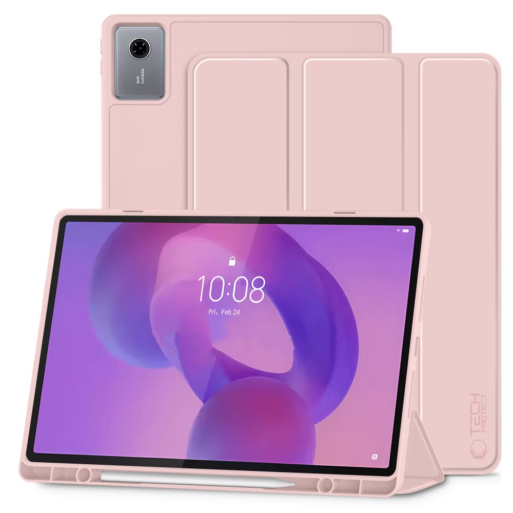 Tablettok Lenovo Idea Tab Plus 12,1 (TB-361) - pink smart case tablet tok, ceruza tartóval