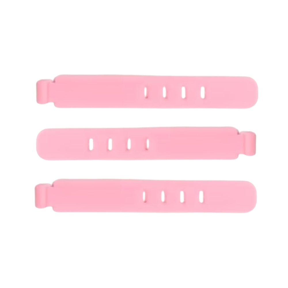 Kábelrendező - 3db pink, szilikon kábelrendező szalag
