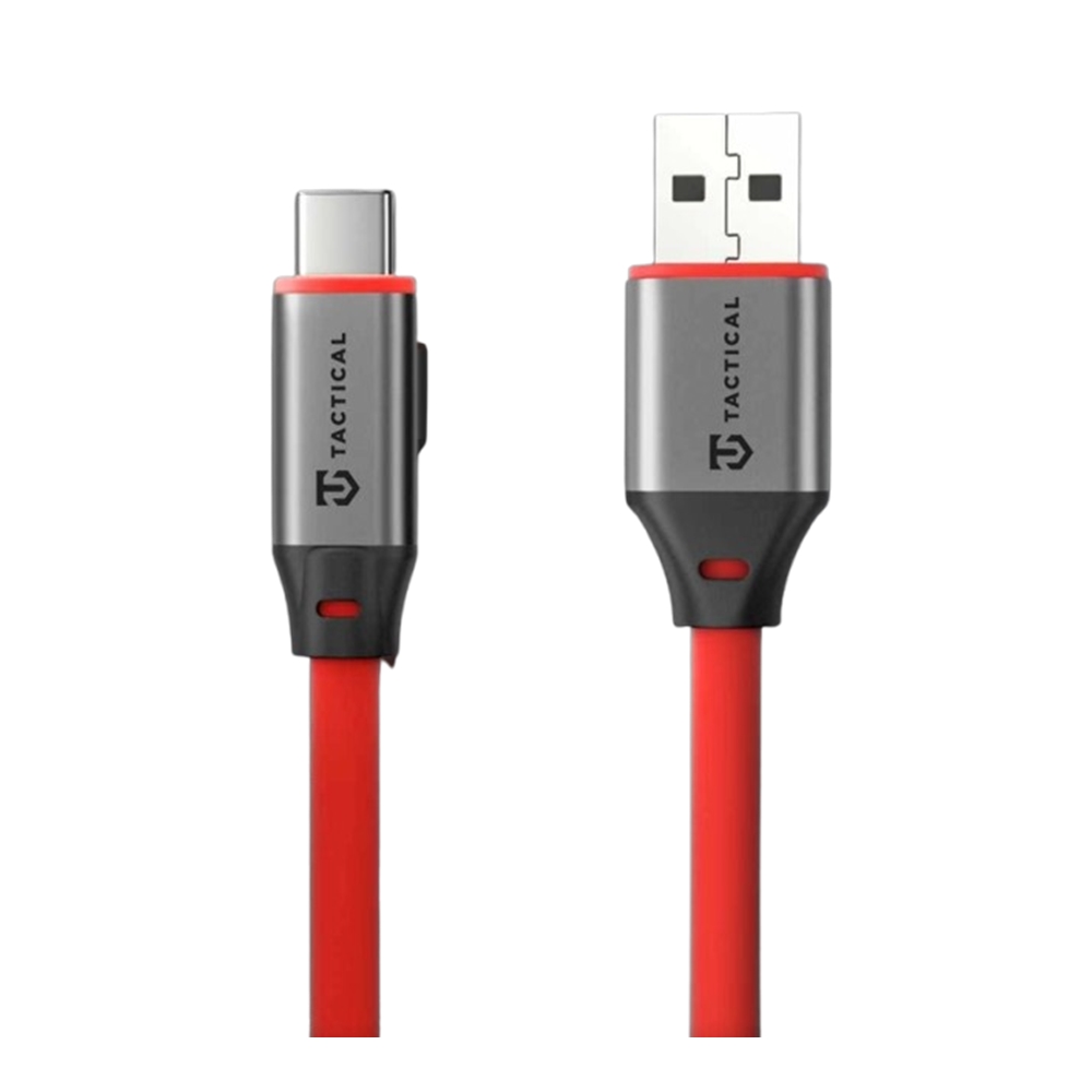 Tactical Fat Man 2.0 - USB / Type-C (USB-C) piros szövet kábel, 1m