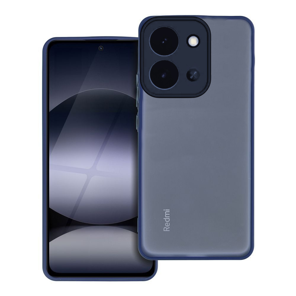 Telefontok Xiaomi Poco C85 - Variete - áttetsző hátlap tok, kék kerettel