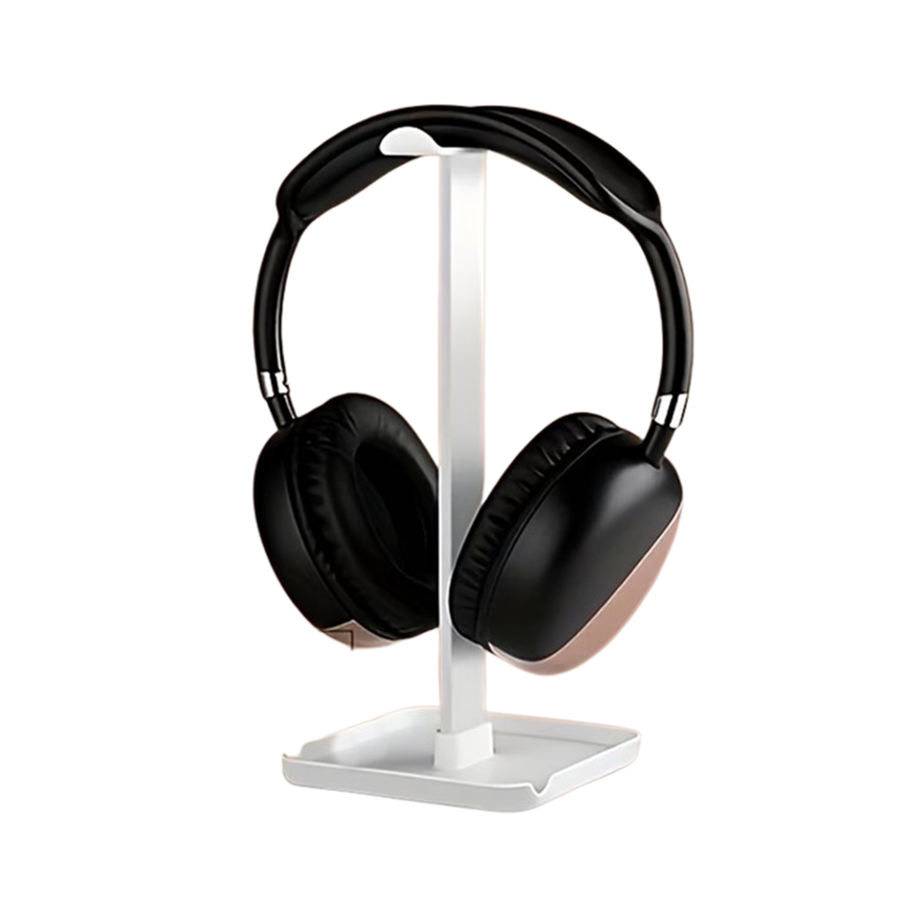 Univerzális asztali fejhallgató tartó állvány + telefon- és tablettartó, fehér