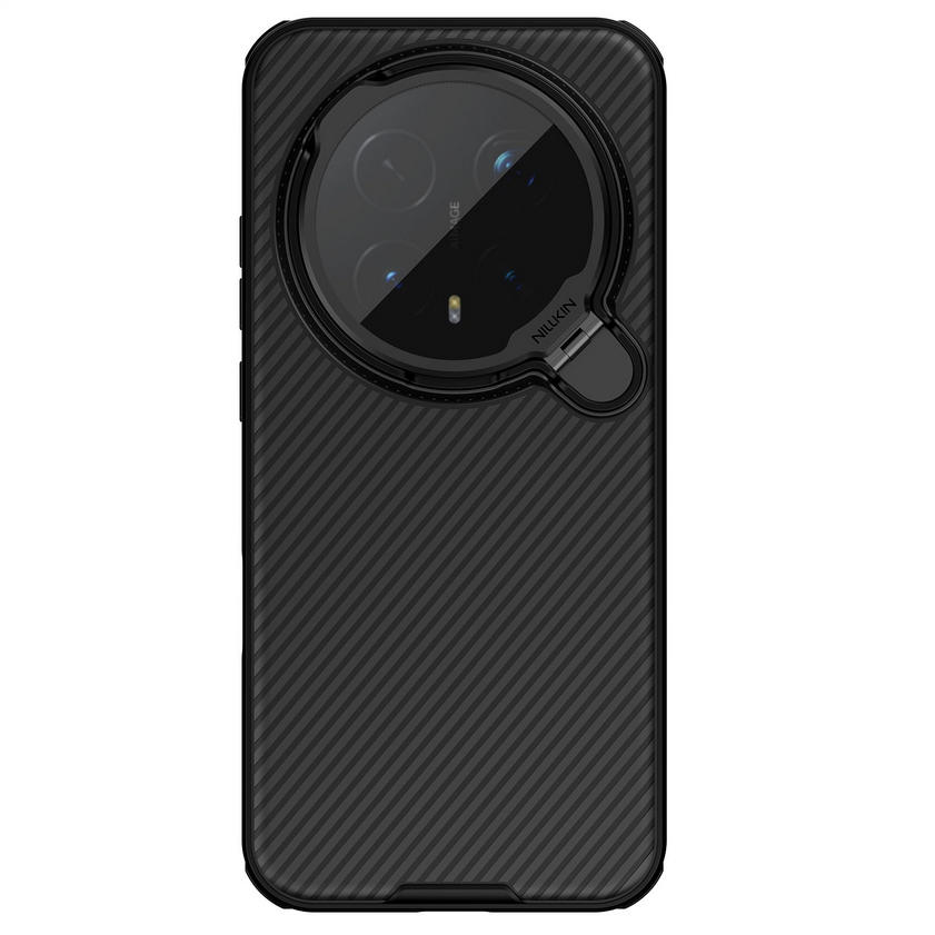 Telefontok Honor Magic8 Pro - Nillkin kameravédős fekete kitámasztós hátlap tok, beépített mágnessel