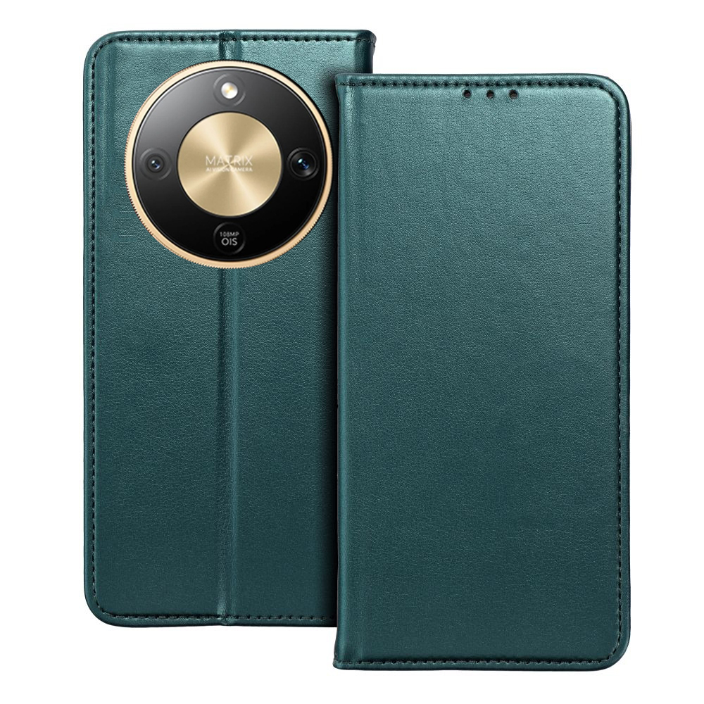 Telefontok Honor Magic8 Lite - Smart Magnetic zöld szilikon keretes mágneses könyvtok