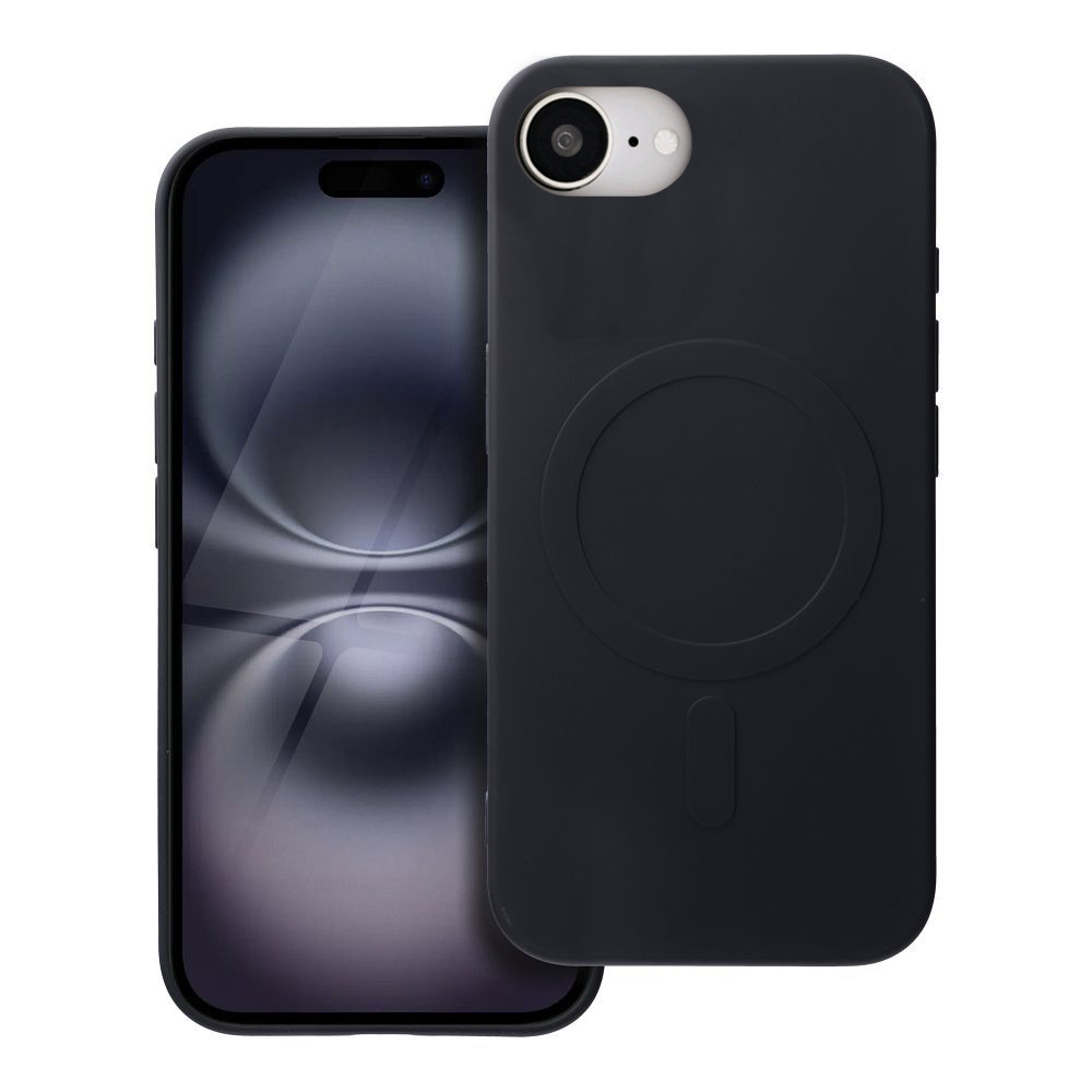 Telefontok iPhone 17e - MagSafe kompatibilis fekete szilikon hátlap tok