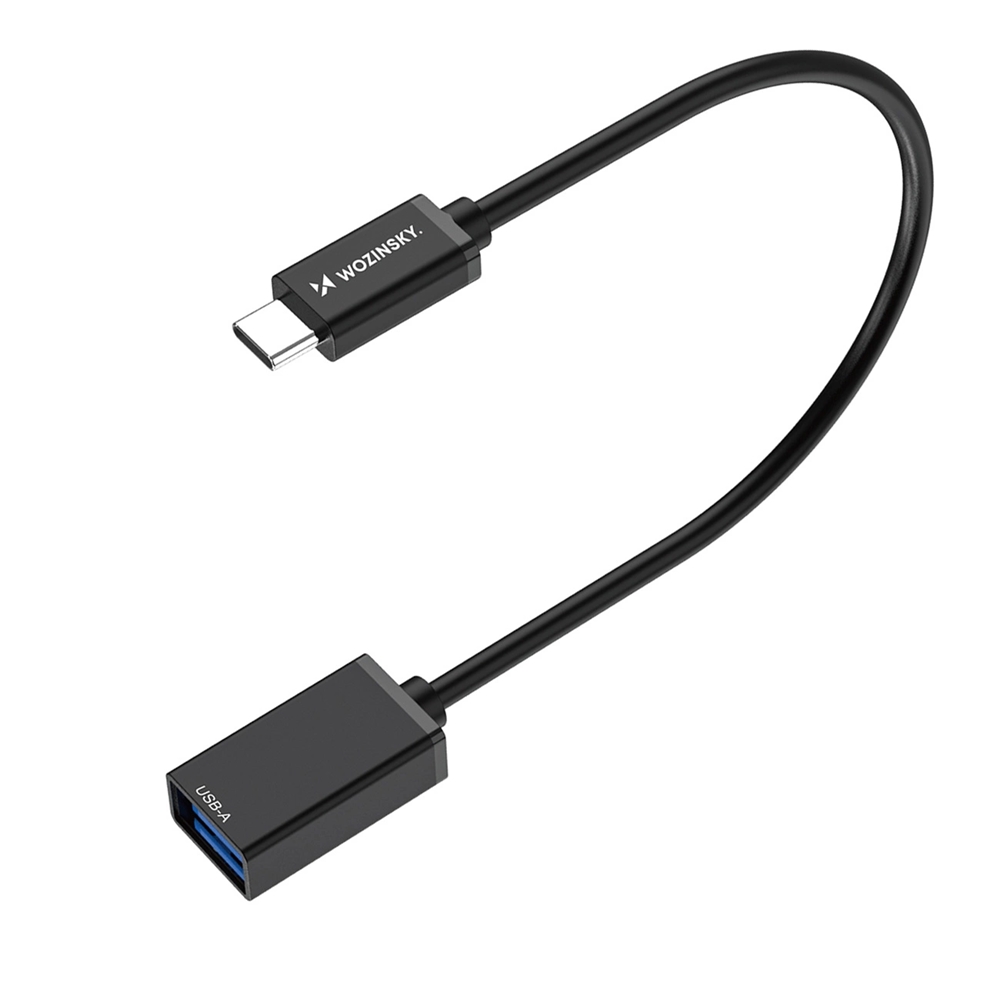 Adapter: Wozinsky WOTGY1S - USB / Type-C (USB-C) OTG adapter, fekete kábel, 12,5 cm