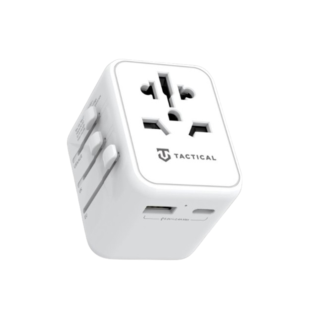 Telefon töltő: Tactical PTP Travel - USB / Type-C (USB-C) portos hálózati töltőfej, 4 dugaljszabvánnyal