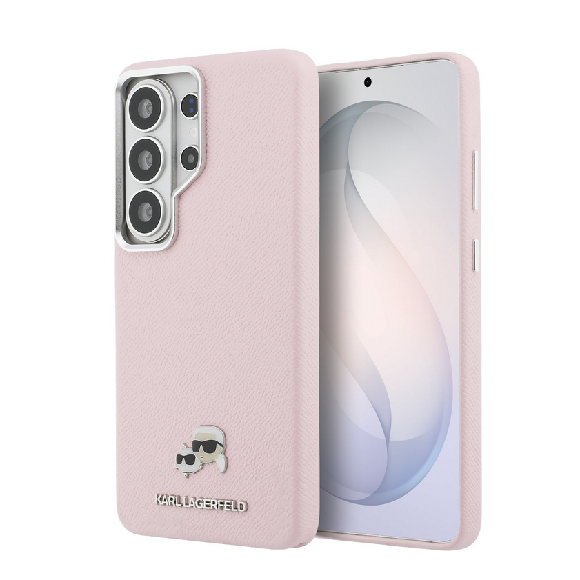 Telefontok Samsung Galaxy S26 Ultra - Karl Lagerfeld Grained K&CH Heads- MagSafe kompatibilis, pink hátlap tok 
