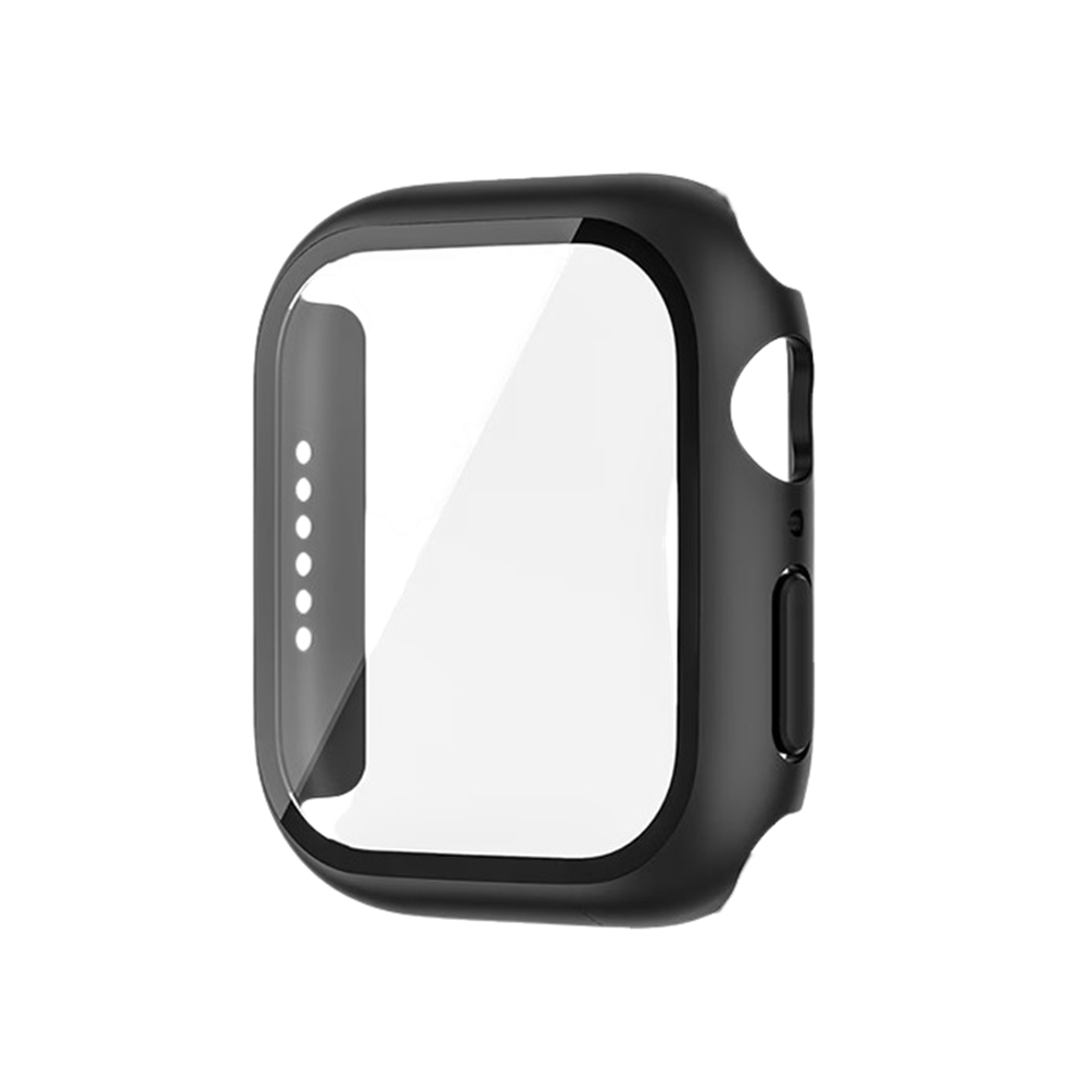 Okosóra védő tok - Aplpe Watch  7 / 8 / 9 (41mm) - fekete, 360°-os műanyag védő tok