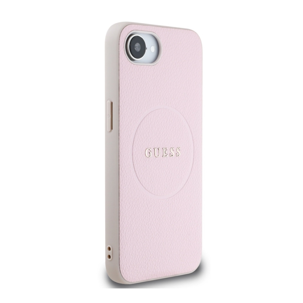 Telefontok iPhone 16e - Guess Grained Classic Logo - pink hátlap tok