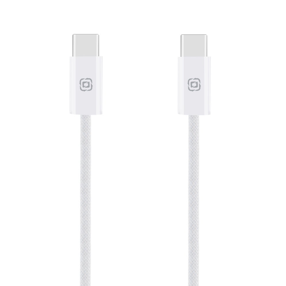 Kábel: OBAL:ME - Type-C / Type-C (USB-C) fehér szövet kábel, 1m/60W