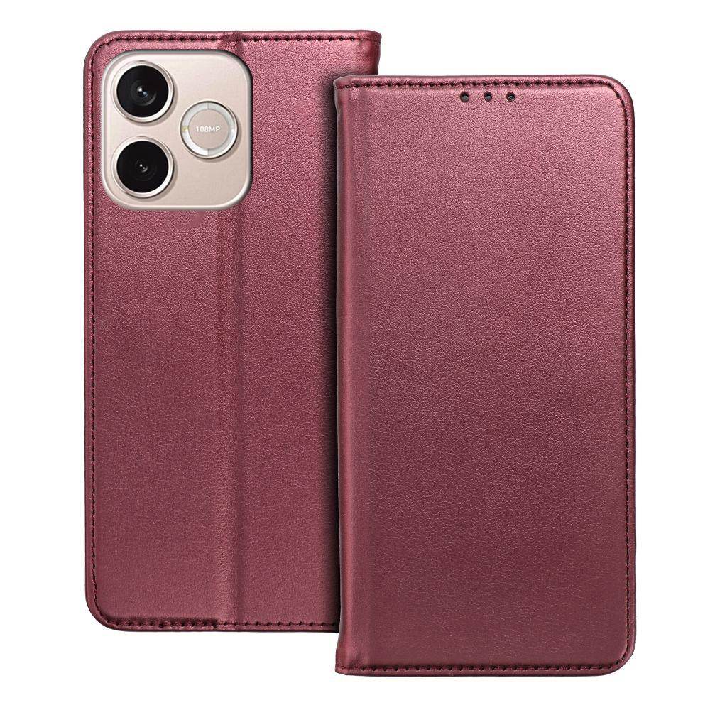 Telefontok Honor 600 Lite 5G - Smart Magnetic burgundy szilikon keretes mágneses könyvtok