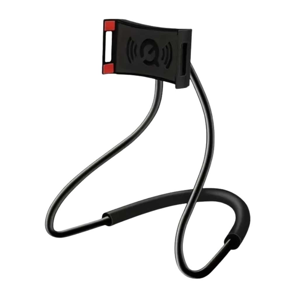 Univerzális nyakba akasztható telefontartó, flexibilis, fekete