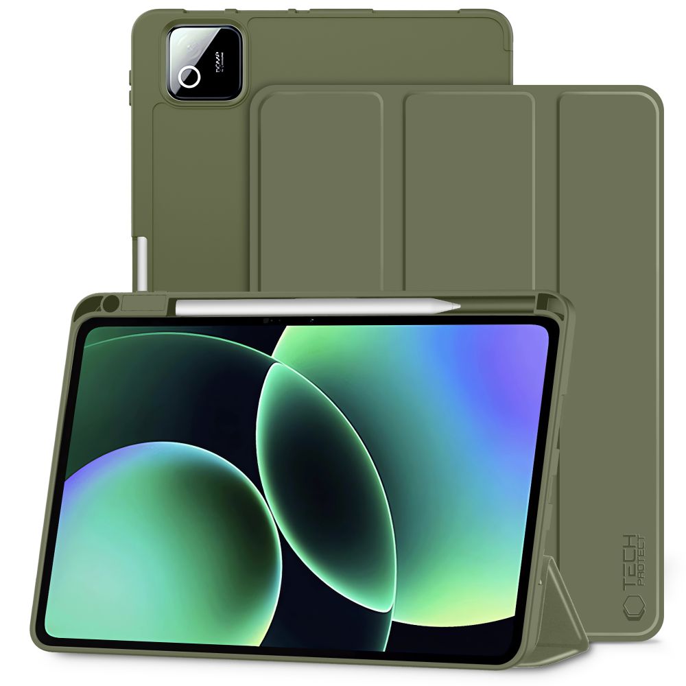 Tablettok XIAOMI PAD 8 / PAD 8 PRO (11,2 coll) - fenyő zöld smart case tablet tok, ceruza tartóval