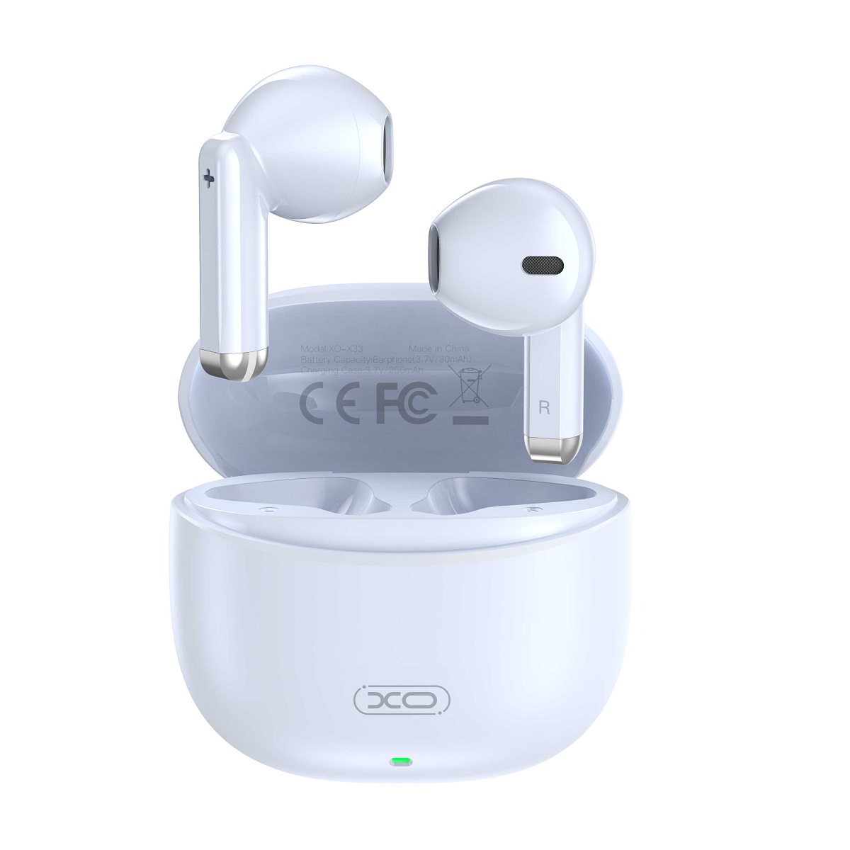 XO X33 - kék TWS bluetooth headset, töltő tokkal