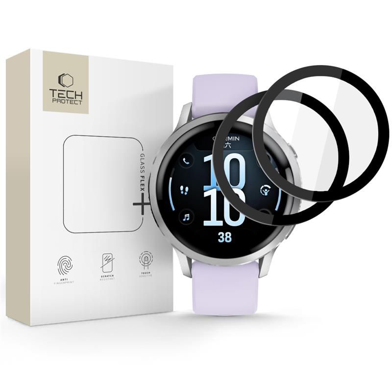 Garmin Venu 4 (41 mm) - okosóra flexi üvegfólia fekete kerettel (2db) ﻿