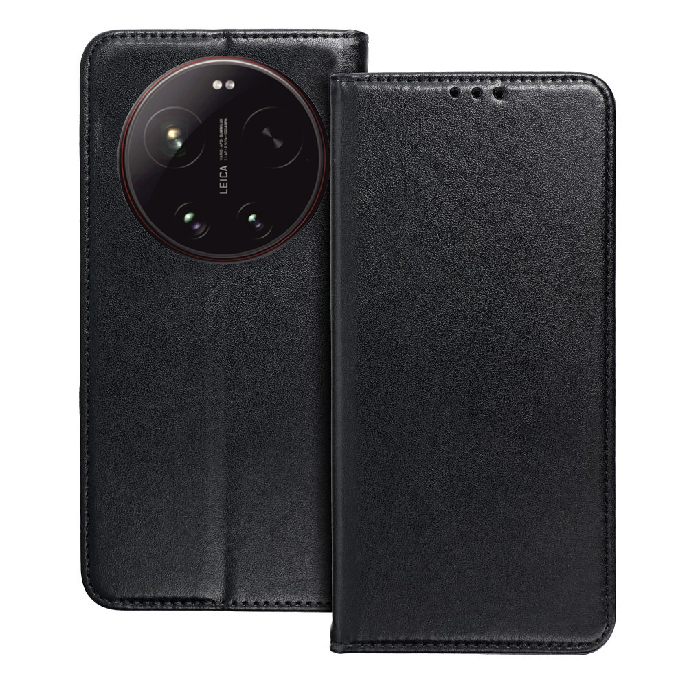 Telefontok Xiaomi 17 Ultra - Smart Magnetic fekete szilikon keretes mágneses könyvtok