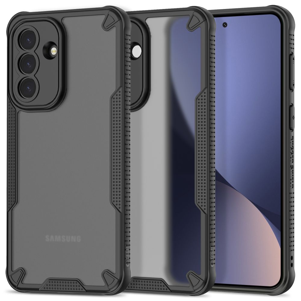 Telefontok Samsung Galaxy A57 5G - Tech-Protect RUGGED SHIELD - műanyag hátlap tok, fekete szilikon kerettel