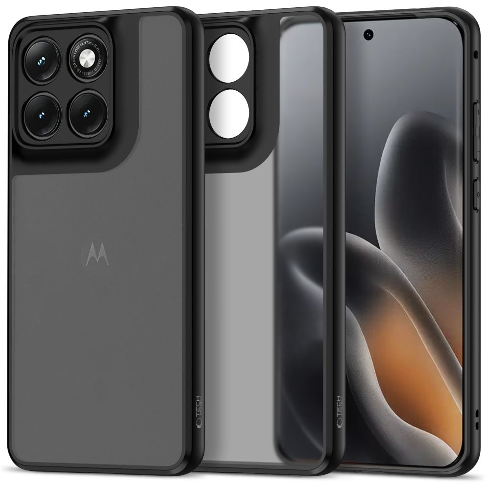 Telefontok Motorola Edge 70 Fusion / Fusion+ - Tech-Protect Magmat - matt fekete műanyag hátlap tok, szilikon kerettel