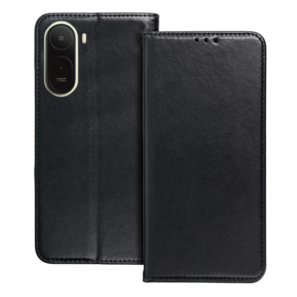 Telefontok Xiaomi Redmi A7 Pro - Smart Magnetic fekete szilikon keretes mágneses könyvtok