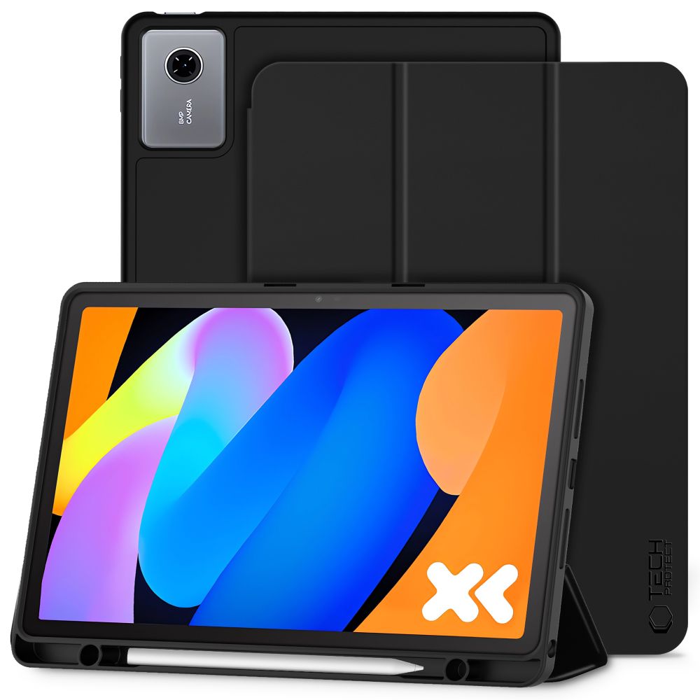 Tablettok Lenovo Idea Tab 11 coll (TB-336) / Tab K11 Gen 2 - fekete smart case tablet tok, ceruza tartóval