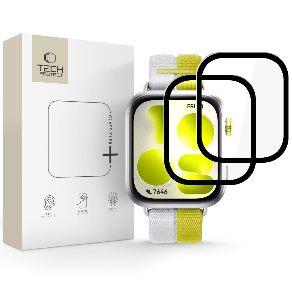 Huawei Watch Fit 5 - okosóra flexi üvegfólia fekete kerettel (2db) ﻿