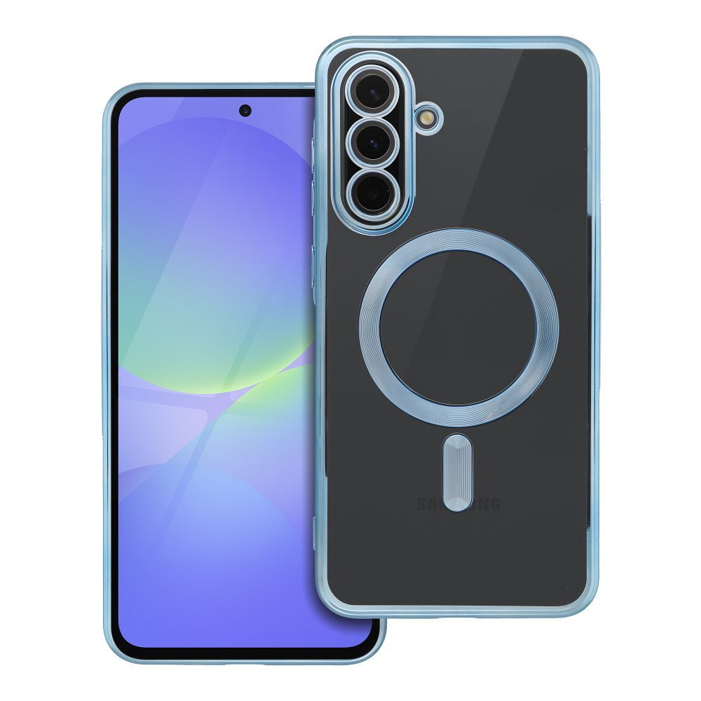 Telefontok Samsung Galaxy A56 5G - ELECTRO MAG - MagSafe kompatibilis átlátszó/kék hátlap tok