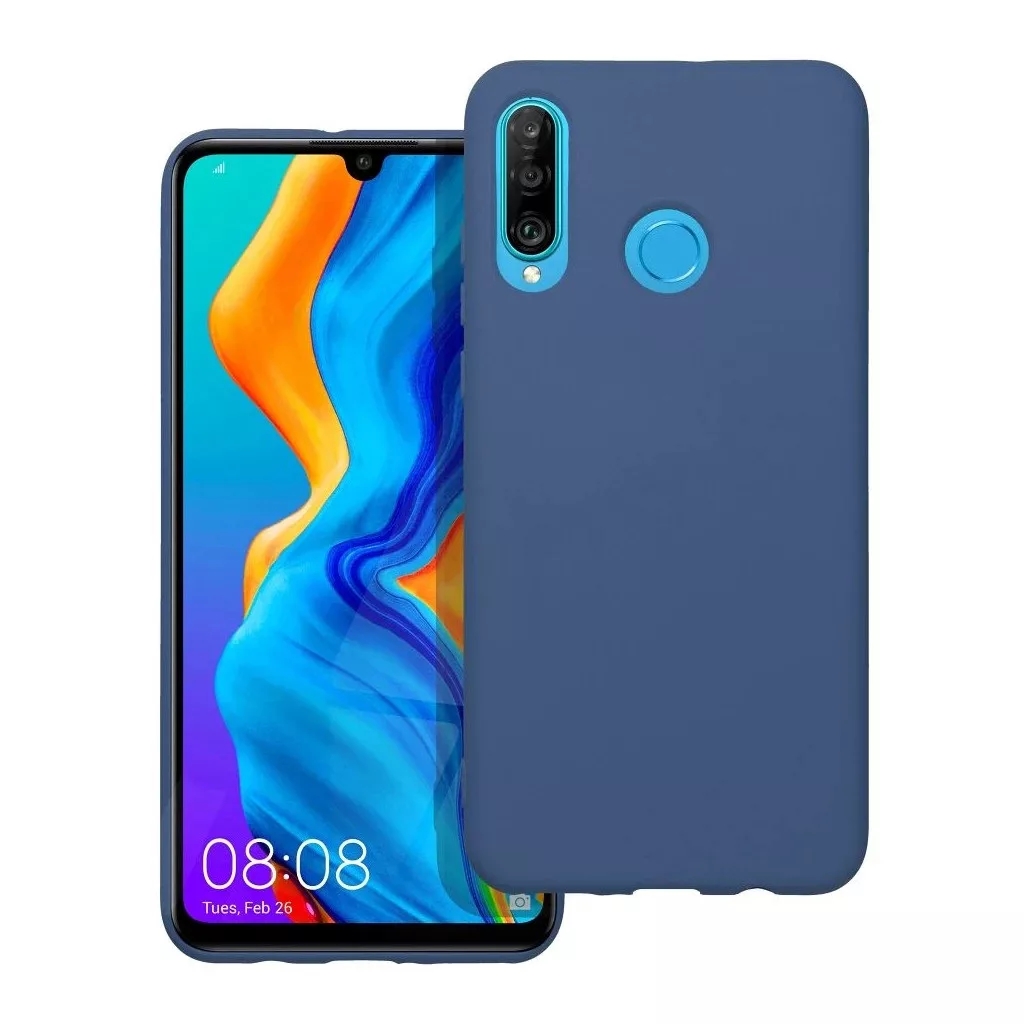 Telefontok Huawei P30 Lite - sötétkék szilikon tok
