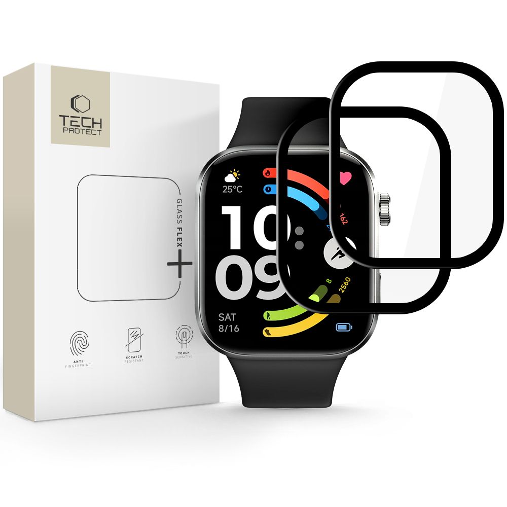 Xiaomi Redmi Watch 6 - okosóra flexi üvegfólia fekete kerettel (2db) 