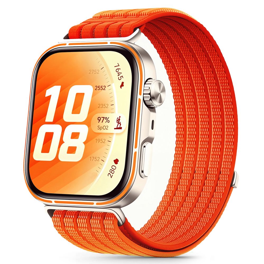 Huawei Watch Fit 3 / 4 / 4 Pro / 5 / 5 Pro - Tech- Protect Nylon - narancssárga szövet szíj