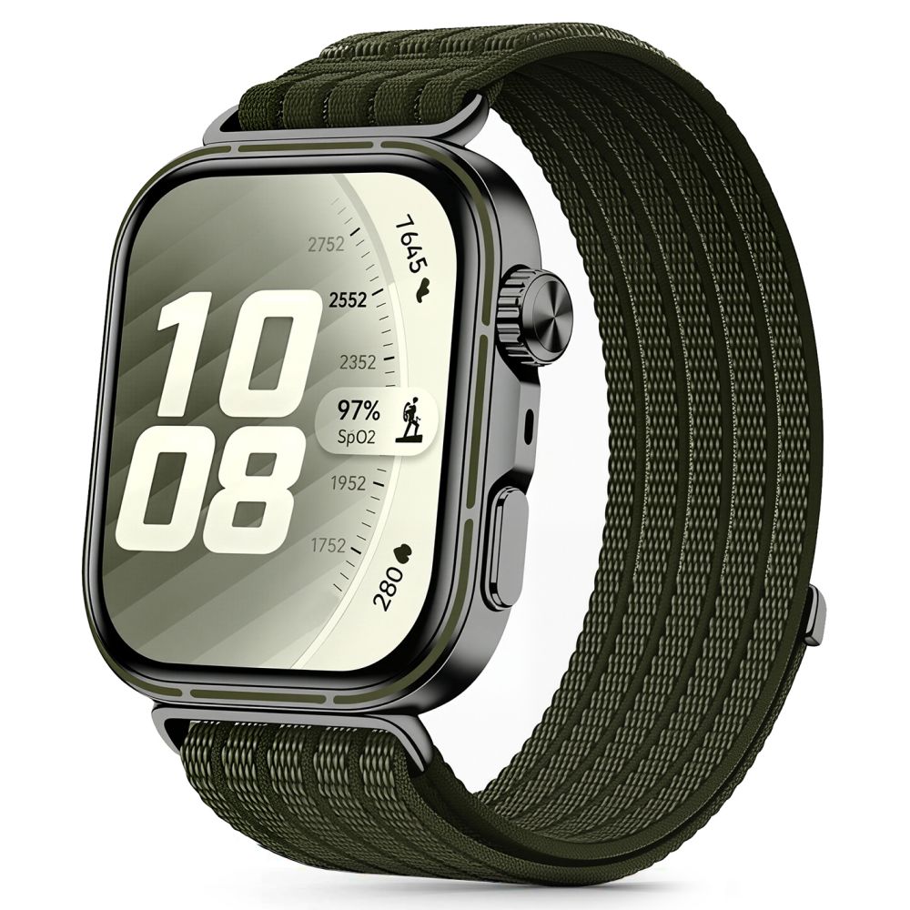 Huawei Watch Fit 3 / 4 / 4 Pro / 5 / 5 Pro - Tech- Protect Nylon - zöld szövet szíj
