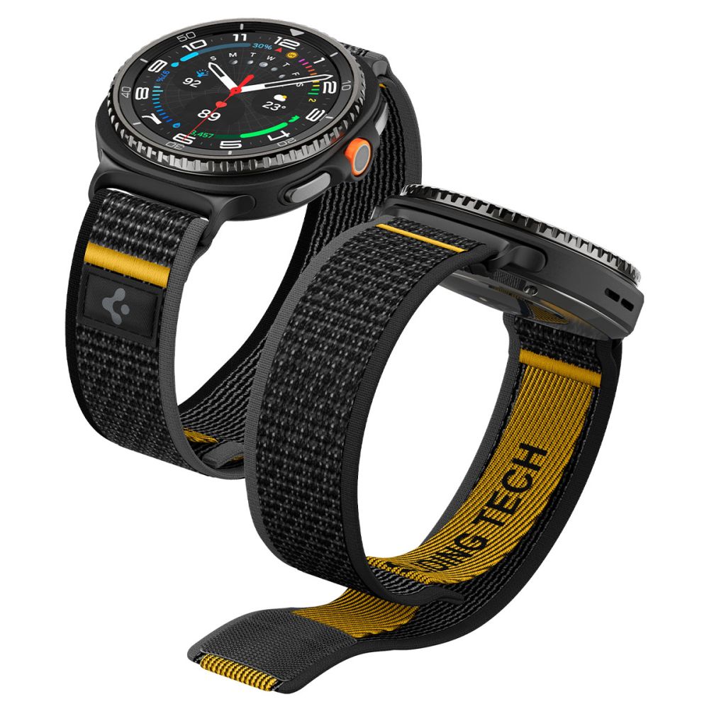 Samsung Galaxy Watch 8 / Classic (40 / 44 / 46 mm) - Spigen Athlex Air - okosóra szövet szíj, fekete