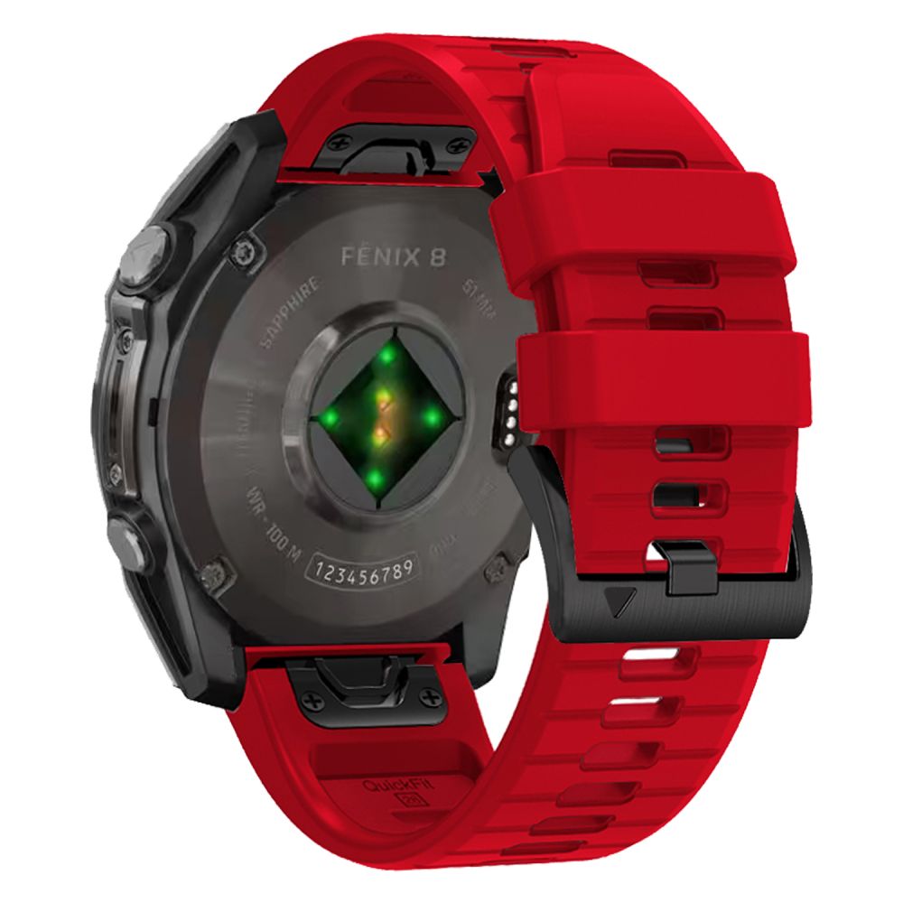 Okosóra szilikon szíj - GARMIN FENIX 5X / 5X PLUS / 6X / 6X PRO / 7X / 8 / 8 PRO (51 MM) - TECH-PROTECT Iconband piros szilikon szíj