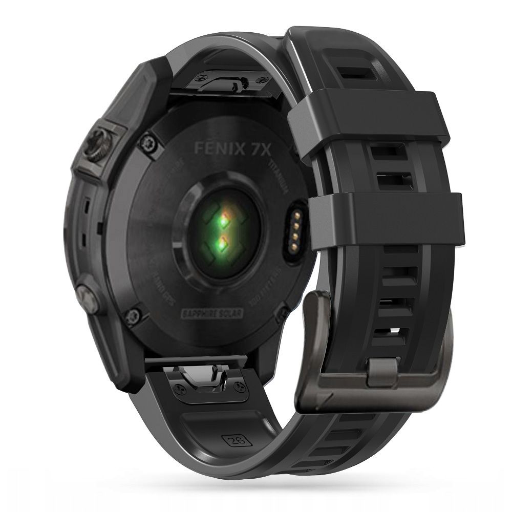 Okosóra szilikon szíj - GARMIN FENIX 5 / 6 / 6 PRO / 7 / 8 / 8 PRO (47 MM) - TECH-PROTECT Iconband fekete szilikon szíj