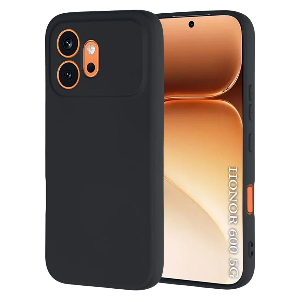 Telefontok Honor 600 Pro 5G - fekete szilikon hátlap tok
