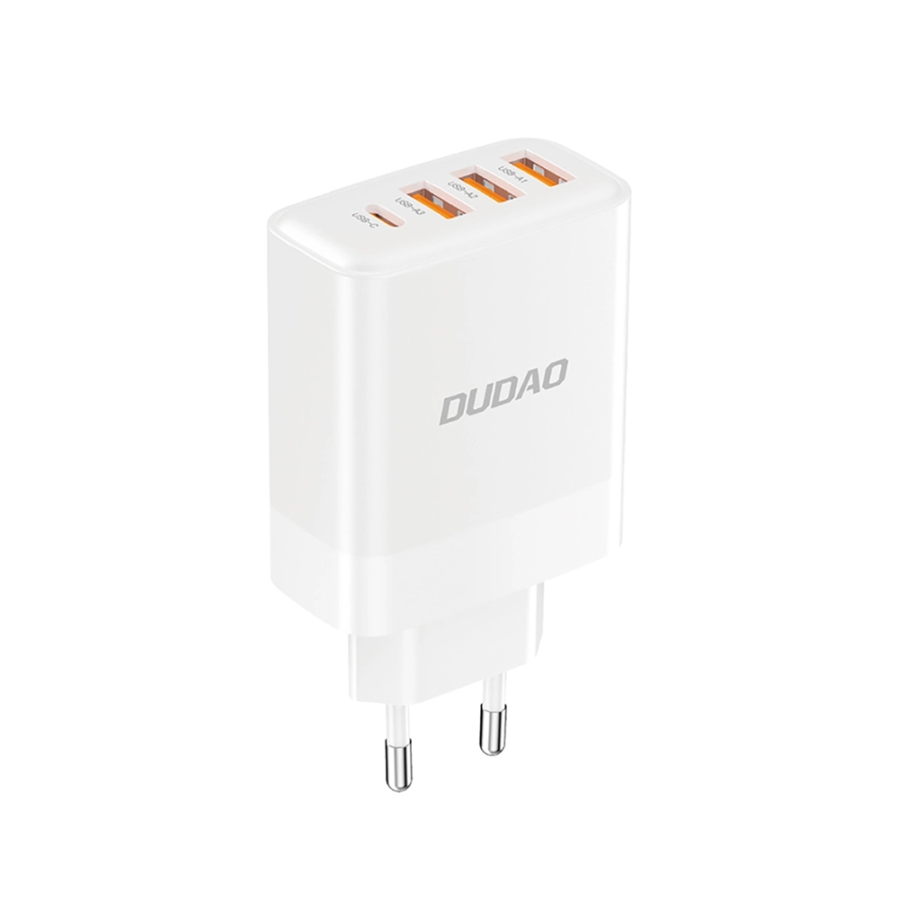 Dudao A5HEU - 3XUSB / 1XType-C (USB-C) portos, fehér hálózati gyors töltőfej, 20W