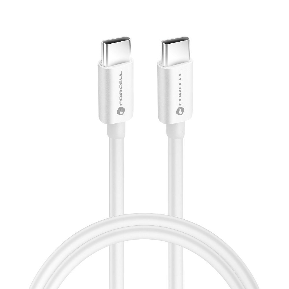 Forcell C338 - Type-C / Type-C (USB-C) fehér kábel, 1,5m, 3A