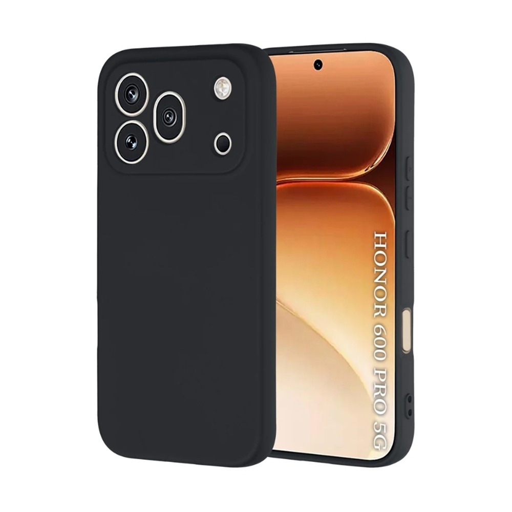 Telefontok Honor 600 Pro 5G - fekete szilikon hátlap tok