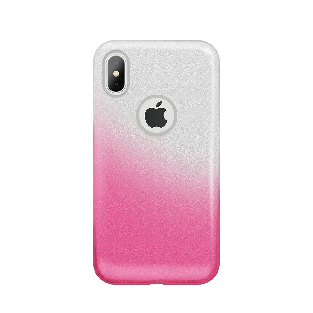 Samsung J4 2018 Telefontok - Gradient Glitter szilikon tok pink