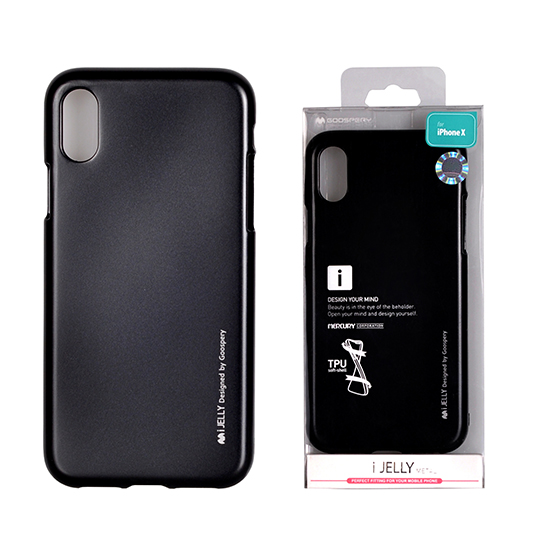 Telefontok IPHONE XR - hátlap, i-jelly metal Mercury - fekete